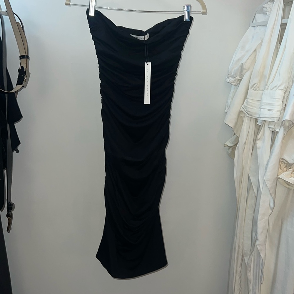 Susana Monaco ruched black tube mini dress with tags, brand new, size S